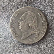 *** 1823 H Version France Louis Eighteen 5 Francs Silver Coin 
Cross-Border Foreign Currency Foreign