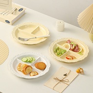 [Simple Princess Style] Embossed Pattern 211 Plate Separate Plate Breakfast Plate Fat-Reducing Compa