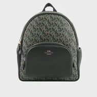 COACH Court Monogram 塗層帆布及皮革口袋後背包 (綠色)