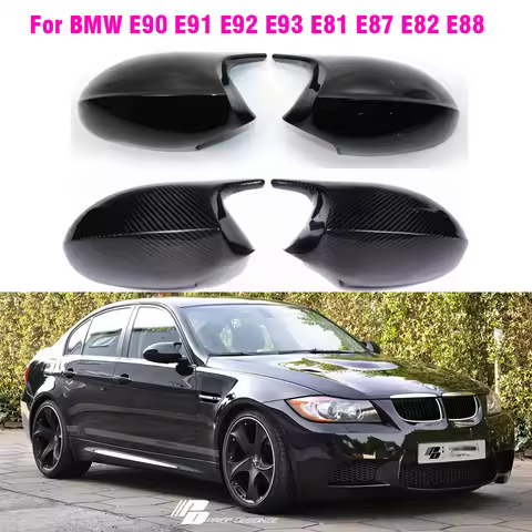 Rea rview Mirror Covers Caps for Bmw E81 E82 E87 ,116i 118i 120i E88 E90 E91 E92 E93 Carbon Fiber Gl