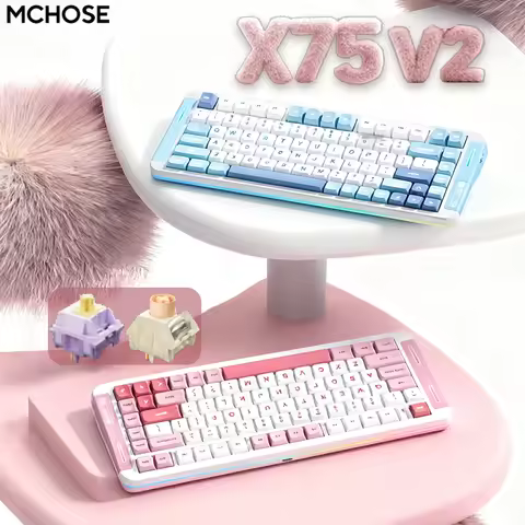 MCHOSE X75 V2 Mechanical Keyboard 75% RGB Hot-Swappable Thocky Ergonomic Design for Windows/MAC Offi