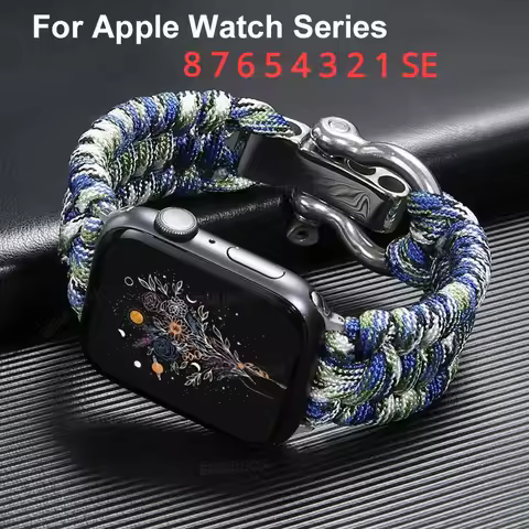 Braided Watch Band with Paracord - For Apple Watch and IWatch Band Collection 38mm-49mm, 550 Paracor