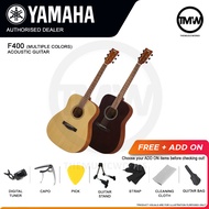 Yamaha F400 Beginners Acoustic Guitar [LIMITED STOCK] Steel Strings Black/Natural Spruce Top Dreadnought Body