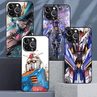 gundam 02 Tempered Glass Phone Case For IPhone 15 14 13 12 11 Pro XS Max Plus Mini X XR 8 7 6s SE2/3