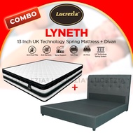 [COMBO DEAL]  LUCREZIA Lyneth 13" UK Technology Spring Mattress with Divan Set / Queen / King Size