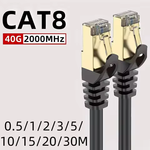 CAT 8 Ethernet Cable 40Gbps 2000MHz CAT8 RJ45 Network Lan Patch Cord Round 0.5/1/2/3/5/10/15/20/30M 