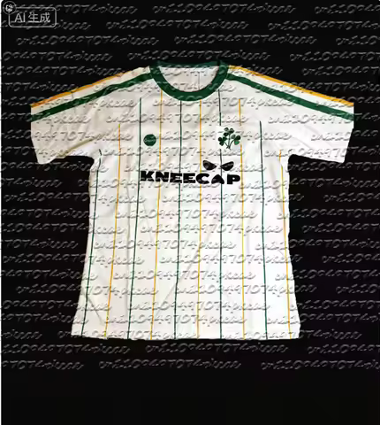 KNEECAP Ireland White Sports T-Shirt Shamrock Irish Heritage Jersey Kids/Adults Training and Daily W