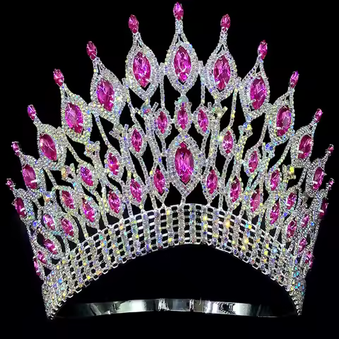 Miss Universe Wedding Crown Queen Rhinestone Tiara Party Stage Show Hair Jewelry for Pageant