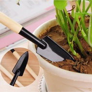 [Ready stock]3pcs/set Mini Metal Garden Handle Shovel Rake Set Weeding Tool Bonsai Flowers Pot Tool 