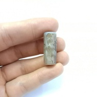 จี้หินอาเกต จี้หินแท้ จี้หินธรรมชาติ จี้หินโบราณ Natural Agate Roman Soldier Intaglio Engraved Stamp Pendant Cylinder Bead