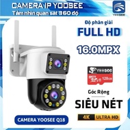 Yoosee Q18 IP Camera 2 EYES VIEW 2 SCREEN at the same time, rotate 360 degrees, color night vision, 