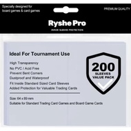 200-Pack Clear Inner Card Sleeves (64x89mm) – Precise Fit Protectors for Pokémon, & Sports Cards