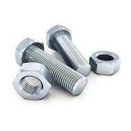 Plated 10mm bolt with nuts and screws