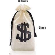 48Pcs 6.3 x 9 Inch Money Bags For Party Money Decorations Money Bag Casino Theme Party Decorations B
