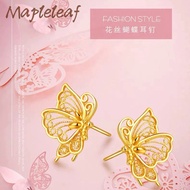 New 916 Gold hollowed out Butterfly Earrings  916 gold earrings 916 gold Earrings