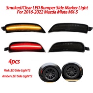 Clear Smoked LED Bumper Side Marker Light For 2016-2022 Mazda Miata MX-5  NA1J-51-5F0B NA1J-51-5E0B 