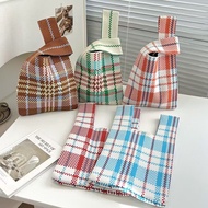 W Woven Bag Handbag Classic Plaid Tote Bag Fashion Handbag Travel View