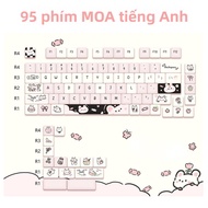 USLION Món Tráng Miệng Chủ Đề Mèo Keycaps 95 Phím MOA Profile PBT Cho 61/64/68/84/75/87 Phím GMK67 B