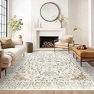 Area Rugs for Living Room - 9x12, Boho Non-Slip Low Pile Carpet Machine Washable Rugs for Bedroom Of
