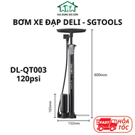 Bơm Xe Đạp Xe Máy Deli Tools Tích Hợp Đồng Hồ Áp Suất Tối Đa 160psi Nhỏ Gọn - SGTOOLS