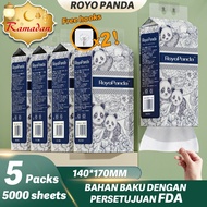 【5 Packs】Royo Panda Tissue Hanging Tissue Soft Deluxe Tissue Facial Tissue Cheerful Tissue Comfortab