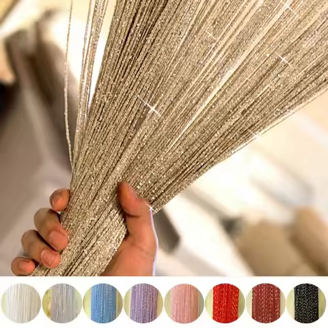 1 piece 100x200cm Glitter String Cheap Door Curtain Beads Room Dividers Beaded Fringe polyester fabr