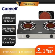 Cornell Infrared Glass Stove with Double Burner | CGS-G155GIR (Infrared Gas Cooker Gas Stove Tempered Glass Gas Cooker Dapur Gas 煤气灶 煤气炉 CGSG155GIR ) PLPG