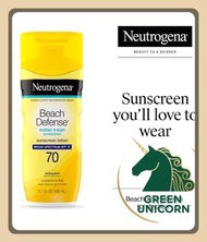 Neutrogena - 露得清 Neutrogena 198ml SPF 70 海灘防禦防曬乳液 | 防曬霜廣譜UVA/UVB防護 | 能下水80分鐘防水 | 輕透快速吸收 | 防汗防水 | 清爽無
