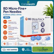 (CLEARANCE) BD MICRO-FINE PEN NEEDLE 0.25MM (31G) X 8MM 100'S (EXP:01/2027)