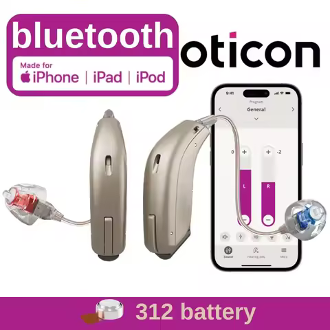 Oticon Jet 1 Jet 2 miniRITE Hearing Aid 312 Battery Support Bluetooth Streaming 48 Channels Suitable
