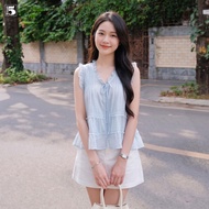 Sweet, feminine short-sleeved Twentyfive babydoll shirt with ruffles 7389