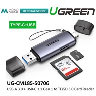CR/2IN1 / UGREEN CM185 2-IN-1 USB-A 3.0 + TYPE-C USB-C 3.1 GEN 1 TO TF/SD 3.0 OTG CARD READER (UG-CM
