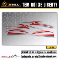 Decal Liberty 125 Thiết Kế Tem Chỉ | LBT-01 | Tem Dán Xe Máy Liberty Đỏ Đen Trắng Xám Chống Nước Bền
