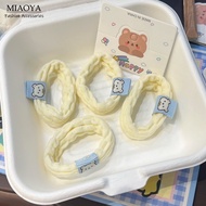 MIAOYA Cute Milky Blue Bear Cloth Label Hair Rope Female Ins Exquisite Student Gift