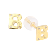 TAKA Jewellery Alphabet 18K Diamond Earrings 'B'