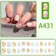 Fake Nails Set With Glue French Finger Nail Art False Nails Cod L3u4