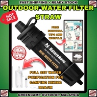 WATER FILTER OUTDOOR (FULL SET) CLEAN WATER CHARCOAL FILTER 1MICRON STRAW HIKING OUTDOOR HUTAN CAMPING WATER EMERGENCY