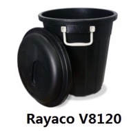 Rayaco V8120 12 Gallon Dustbin / Tong Sampah Hitam/Tong Air Hitam黑色塑料垃圾桶
