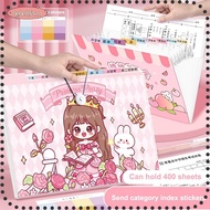 LIKE Test Paper Storage Folder, PP 8/12 Pockets A4 File Folder, Cartoon Large Capacity Waterproof Po