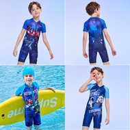 ZOKE ZOKE Boy One-Piece Boxer Swimsuit Five-Point Cartoon Transformers Children's Medium Large Child