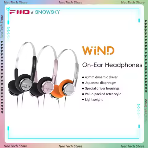 Snowsky/FiiO Wind 3.5mm ON-Ear Headphones for Recording Gaming with Microphone 40mm Diaphragms drive
