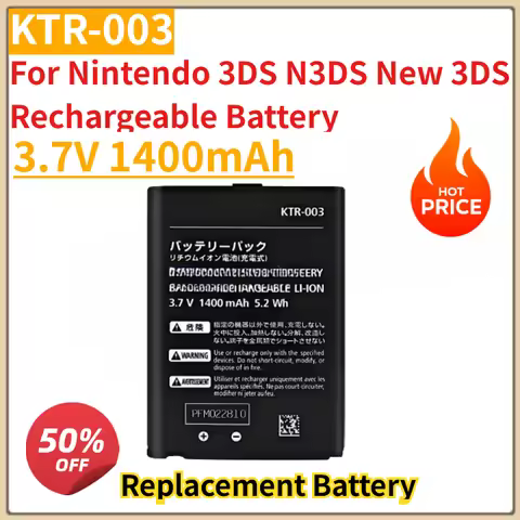 High Quality New 3.7V 1400mAh Replacement Battery KTR-003 For Nintendo 3DS N3DS New 3DS Rechargeable