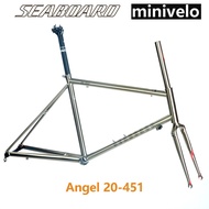 SEABOARD TSUNAMI Minivelo Angel 20-451 20-inch ultralight road bike frame Renault 520 steel frame, 4130 chrome molybdenum steel fork, bicycle headset, UNO seat tube, including bicycle accessories