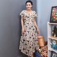 Đầm thiết kế tay lỡ nhún bèo dáng xoè BEMINE MT8985 đầm công sở Đầm Lavi đầm gumac đầm hãng sale