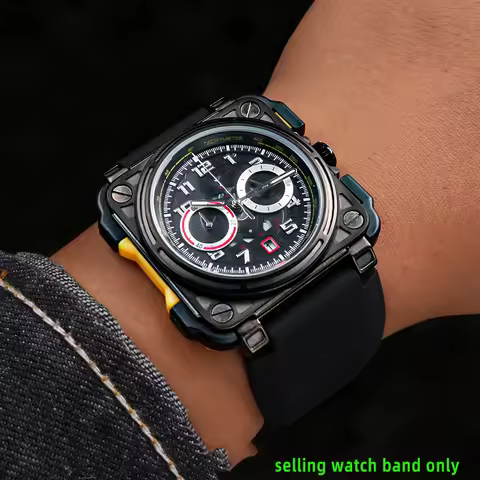 Men's Rubber watch strap For Bell & Ross BR01 BR03 24mm outdoor sports BR waterproof Silicone wristb