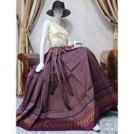 Silk Sarong 3-Shuttle 49-Piece Fabric 60 Baht Size 1x2 Meters Starfruit Pattern Classic Tone Code R2