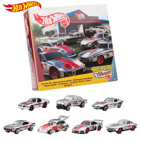 Hot Mattel Hot Wheels 1:64 80th Anniversary Gift Box Set Porsche 935 Mercedes-Benz 300 SL Alloy Diec