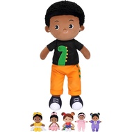 OUOZZZ 12.6" Black Baby Doll Toys for 1 + Year Old Boy Gifts, African American Doll Birthday Gifts f