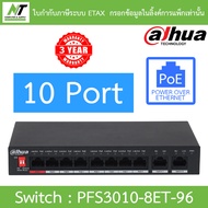 DAHUA สวิตซ์ 10-Port Unmanaged Desktop Switch with 8 Port PoE รุ่น DH-PFS3010-8ET-96 BY N.T Computer