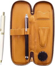 T23-S708-AP300S-W Zippered Compact Pen Case, Stylus Pen and AP300 Showa 40's Reproduction Retractabl